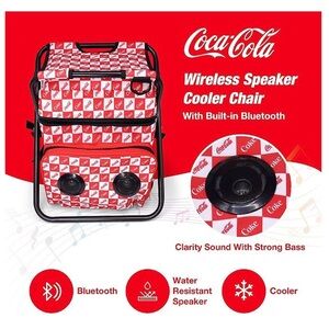 Coca Cola Red & White Bluetooth Cooler Speaker Chair